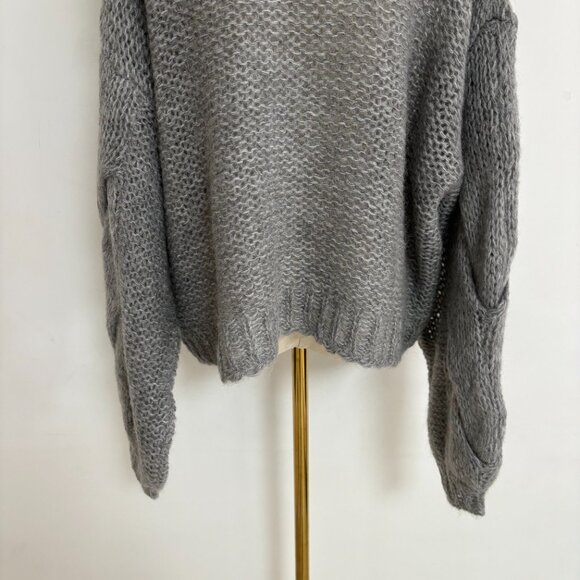 NWOT! Loewe Women's Gray Anagram Melange Mohair Sweater - Picture 13 of 14